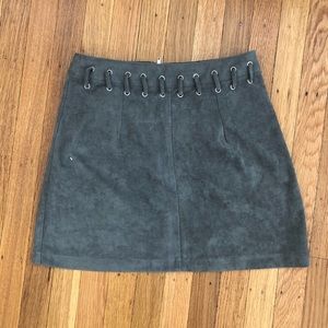LF grey suede skirt